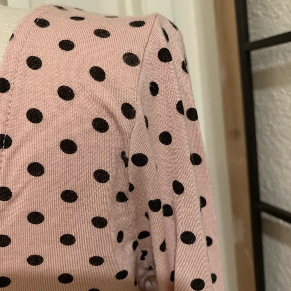 Guess Los Angeles pink and black polka dot top size large - Picture 3 of 8